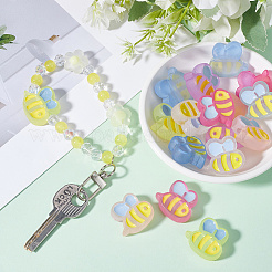 42шт 7 цвета прозрачные акриловые бусины&nbsp;MACR-SC0001-98