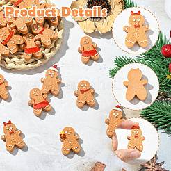 18 шт. 6 стиля рождественские непрозрачные кабошоны из смолы&nbsp;RESI-CJ0004-73