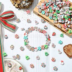 200 шт. бусины из полимерной глины ручной работы с рождественской тематикой&nbsp;CLAY-CJ0001-95