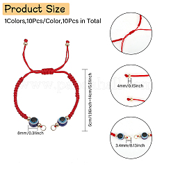 10шт регулируемый плетеный нейлоновый браслет из звеньев для изготовления&nbsp;AJEW-CA0003-89