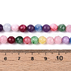 Окрашенные природные белый нефрит бисер пряди&nbsp;G-T139-6mm-60-04