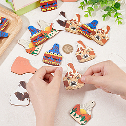 40шт 4 стильные односторонние большие подвески из липы с принтом&nbsp;WOOD-OC0002-66