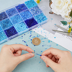 225 г 17 вида стеклянных стеклянных бусин и круглых бусин&nbsp;SEED-DC0001-02B