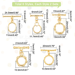 10 комплект латунных застежек-тоглов 5-х стилей&nbsp;KK-PH0002-80