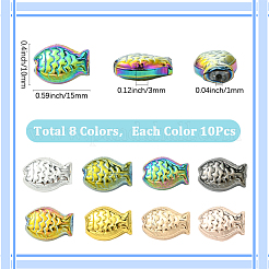 80шт 8 цвета гальванические стеклянные бусины&nbsp;EGLA-SC0001-54B