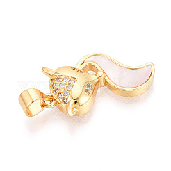 Латунные микропаве прозрачные подвески с фианитом&nbsp;KK-N268-15G