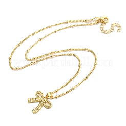 Ожерелья с подвесками из латуни с прозрачным кубическим цирконием&nbsp;LS-NJEW-M220-05A-G