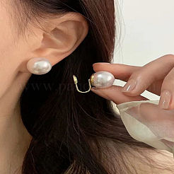 4 шт. двухцветная латунная серьга-клипса&nbsp;EJEW-LP0007-047