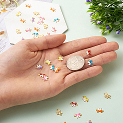 60 шт. 6 цвета 304 нержавеющая сталь эмалированные соединительные звенья&nbsp;STAS-CW0001-04