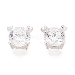 925 плоская круглая подвеска из серебра {925} пробы с прозрачным фианитом и паве&nbsp;STER-T008-69S-02