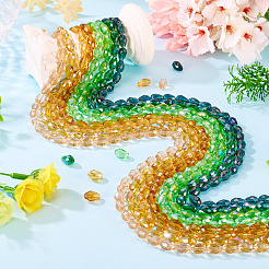 8 нити 8-х цветные прозрачные гальванизированные стеклянные бусины&nbsp;EGLA-TA0013-12