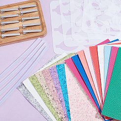 Наборы для самостоятельного изготовления заколок для волос из железной кожи аллигатора&nbsp;DIY-PH0030-75