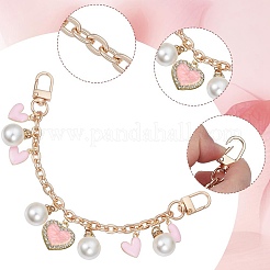 Подвеска в виде сердца из сплава эмали и смолы с жемчугом из цинкового сплава&nbsp;FIND-AB00070