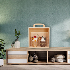 Прозрачная акриловая раздвижная крышка деревянные подарочные коробки с ручкой&nbsp;CON-WH0078-28