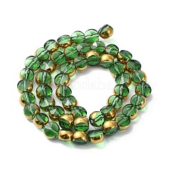 Полупокрытые гальваническим способом прозрачные стеклянные бусины&nbsp;EGLA-E060-02A-HP02