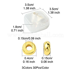 3 цвет латунных плоских круглых бусин-прокладок&nbsp;KK-FS0001-36