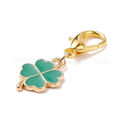Подвесные украшения из эмали из сплава клевера&nbsp;X-HJEW-JM00661-04