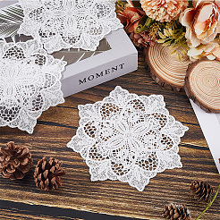 Подставки под стаканы с цветочной вышивкой из полиэстера&nbsp;AJEW-WH20010-93A