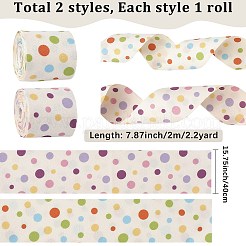 4м 2-х цветная шелковая лента с узором в горошек повязка на голову&nbsp;AJEW-DJ0005-70