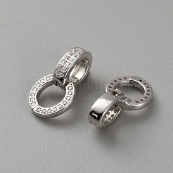 925 застежка-крутилка из стерлингового серебра с паве из кубических цирконий&nbsp;STER-WH0027-07A-P