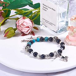 Сплавочные овальные бусины тибетского стиля &nbsp;TIBEP-PH0004-90-NR-WH