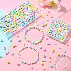 36шт 6 цвета непрозрачные акриловые бусины&nbsp;MACR-YW0003-24A