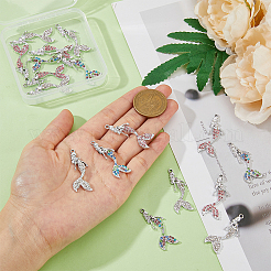 18шт. 3-х цветный сплав с подвесками из стразов&nbsp;FIND-DC0004-15