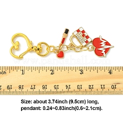 Сердце помада сумка сплав эмаль подвеска украшения&nbsp;HJEW-FS00030