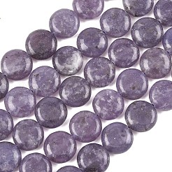 Натуральный лепидолит / пурпурный слюдяный камень бисер пряди&nbsp;G-L648-B09-15mm