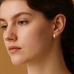 6 пара сережек-колец Huggie Hoop из нержавеющей стали 304 двух цветов&nbsp;EJEW-GO0001-07