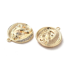 Латунные микропаве прозрачные подвески с фианитом&nbsp;KK-G481-05G