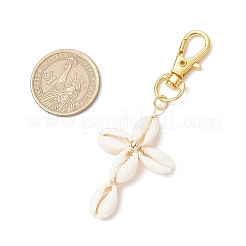 Крест натуральный кулон из ракушек каури украшения&nbsp;HJEW-JM03314-02