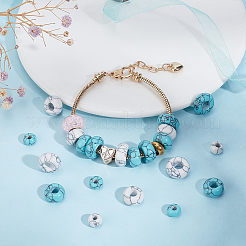 60шт 6 стиля синтетические бирюзовые бусины TURQ-PH0001-09