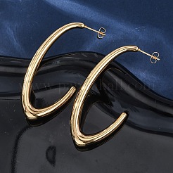 Серьги-гвоздики из нержавеющей стали 304 в форме буквы J&nbsp;LS-EJEW-A125-19G