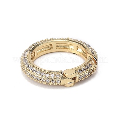 Латунные микропейв прозрачные кубические циркониевые пружинные кольца&nbsp;LS-ZIRC-F120-007G