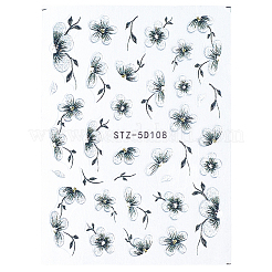 3 шт. самоклеящиеся наклейки для дизайна ногтей из АБС-пластика с цветочным рисунком&nbsp;MRMJ-SP0001-23