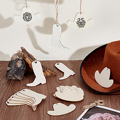 40 шт. 2 подвески из необработанного дерева в ковбойском стиле&nbsp;WOOD-GA0002-02