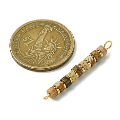 Подвески-коннекторы Heishi из натуральной яшмы и гальванизированного синтетического немагнитного гематита&nbsp;PALLOY-JF03291-08