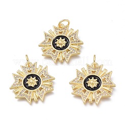 Латунные микропаве прозрачные подвески с фианитом ZIRC-Q023-10G