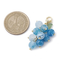 Подвески из натурального и окрашенного агата с кракле и бусинами&nbsp;HJEW-TA00157