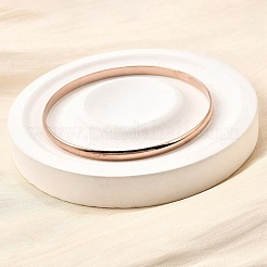 Простые браслеты из нержавеющей стали 304 для женщин&nbsp;LS-BJEW-V004-02A-RG