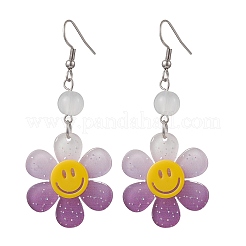 Серьги-подвески из прозрачного акрила градиентного цвета&nbsp;EJEW-JE06548