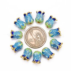 5-лепесток стойки покрытие латунь эмаль бисера крышка&nbsp;LS-X-KK-P024-13-RS