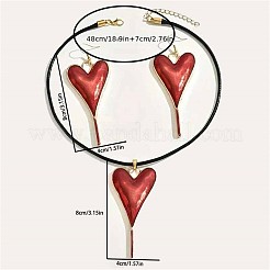 Комплекты из эмалевых серег и ожерелий с подвесками в форме сердца для женщин&nbsp;FS-WGEE934-01
