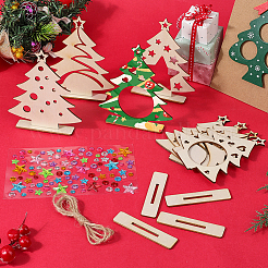 Пустые необработанные деревянные украшения для рождественской елки&nbsp;DIY-SP0005-89