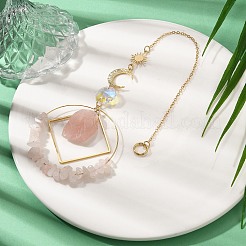 Подвесные ловцы солнца из натурального розового кварца&nbsp;HJEW-TA00288-02