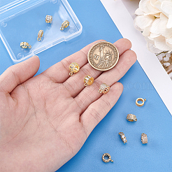 12 шт. 12 стиля латунных трубчатых дужек с микропаве из кубического циркония&nbsp;KK-PH0013-23