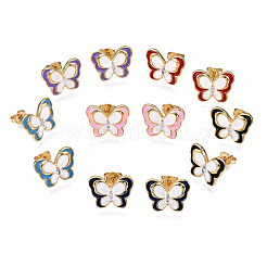 Латунные микро проложить серьги стержня кубического циркония&nbsp;EJEW-T014-51G-NF