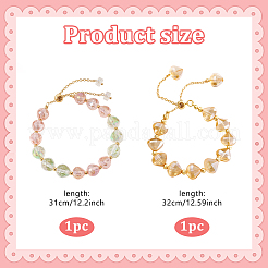 2шт 1 стиля браслеты-слайдеры из граненых стеклянных бусин&nbsp;BJEW-HY0001-25A