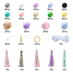 Набор для изготовления брелоков с кисточками и силиконовыми бусинами своими руками&nbsp;DIY-YW0008-57